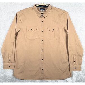 Roark Shirt Mens XXL Khaki Campover Classic Stretch Ripstop Long Sleeve Pockets